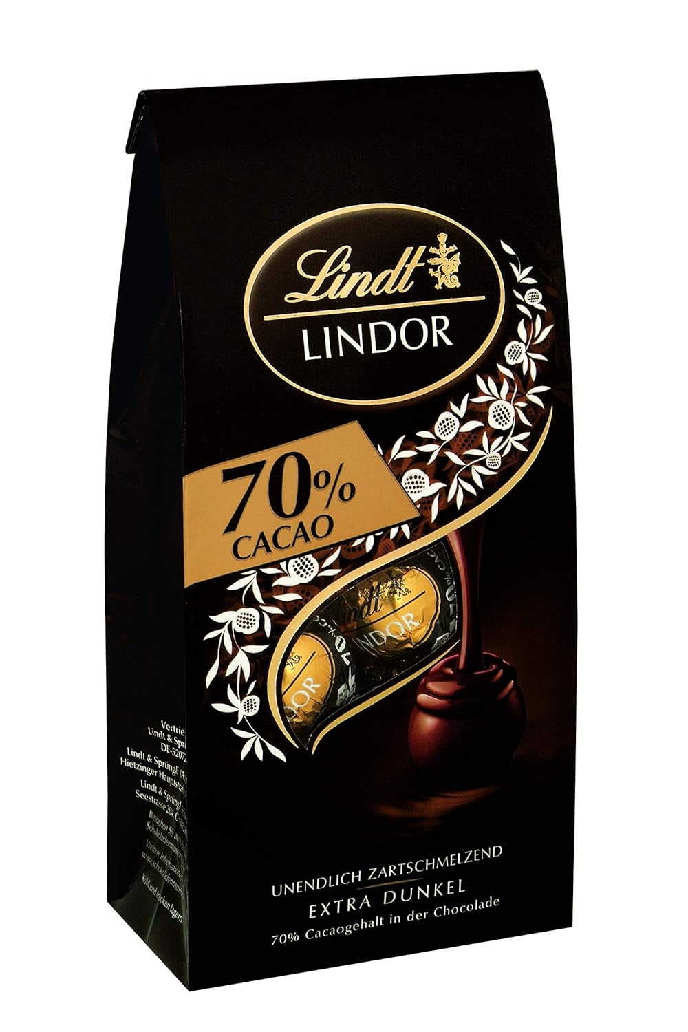 Mix de sfere din ciocolata Lindt LINDOR, 137 grame Bomboane de Ciocolata Naty Shop 136 grame Ciocolata neagra 70%