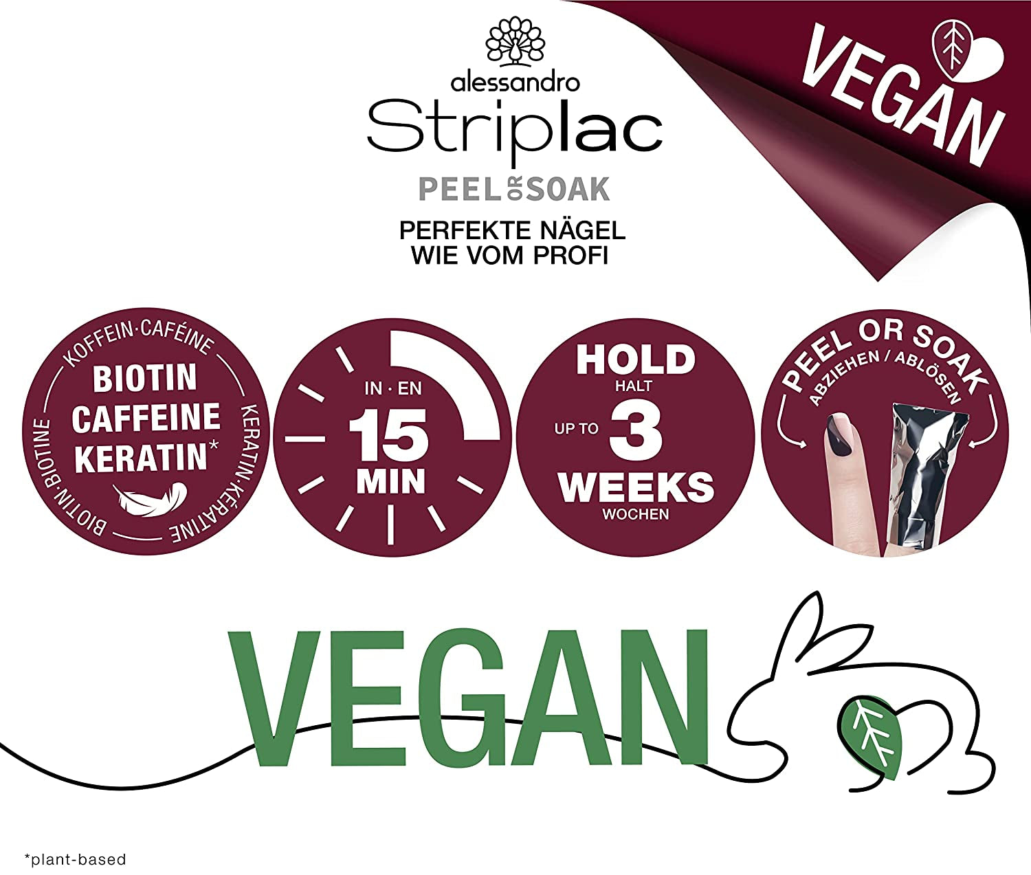 Smalto UV alessandro Striplac Be My Lover - Delicato e a lunga tenuta - Facile rimozione grazie alla tecnologia peel-off - Vegan e cruelty-free - 8 ml