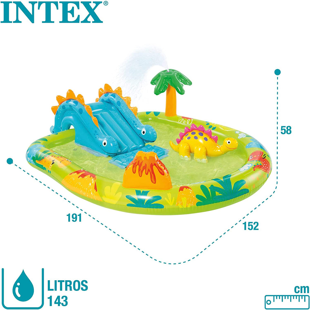 Parco giochi gonfiabile Intex 57166NP con piccoli dinosauri, multicolore