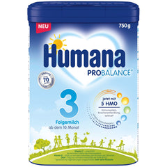 Humana 3 Folgemilch Vorteilspack - 4x750g con 5 HMO, Natürliche Abwehrkräfte, Optimal für Babies ab dem 10; mese