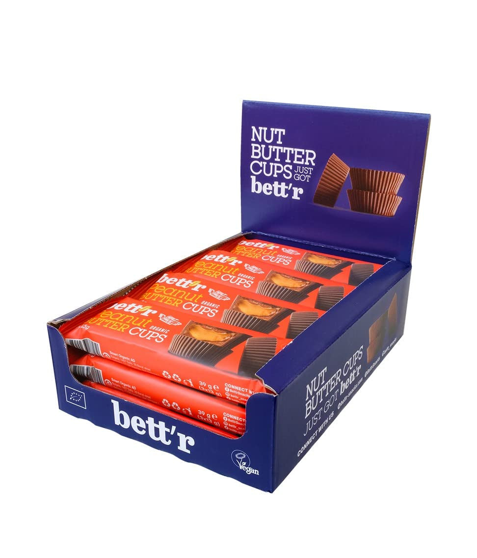 Bett'r Guilt Free Ranuncoli alla nocciola biologici. 100% vegano, senza glutine e senza lattosio - 12 x 39 g