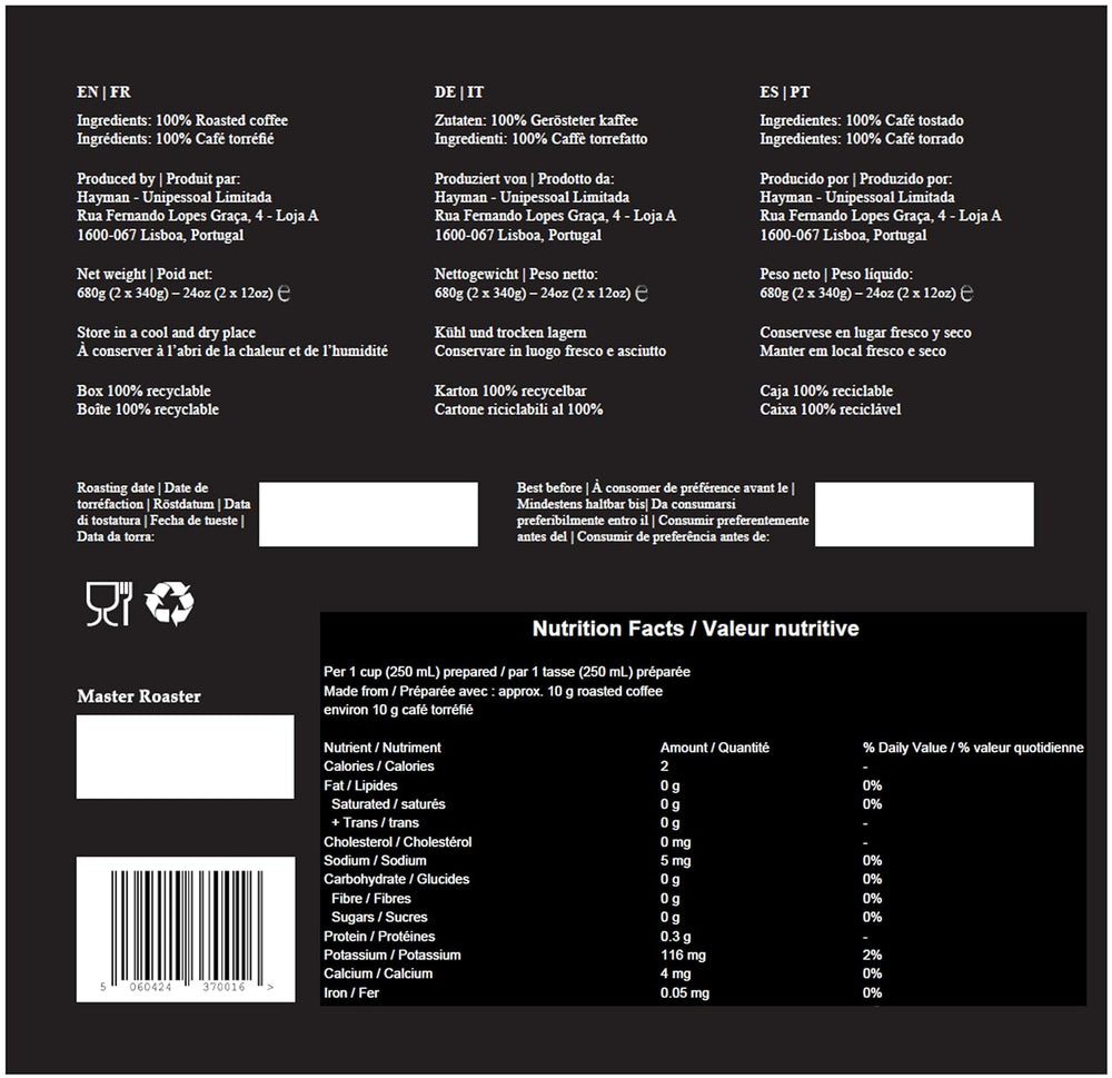 100% Fazenda Sao Paulo Kaffee aus Brasilien - Geröstete Bohnen | Kaffee-Röststufe: Mittlere, Anzahl von Einheiten: 1 x 680g