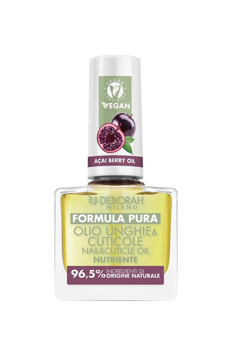 Milano Formula Pure Treatment Smalto All in One, vegano, per base e top coat, con estratto di limone, rivitalizza e riduce l'ingiallimento, 8,5 ml