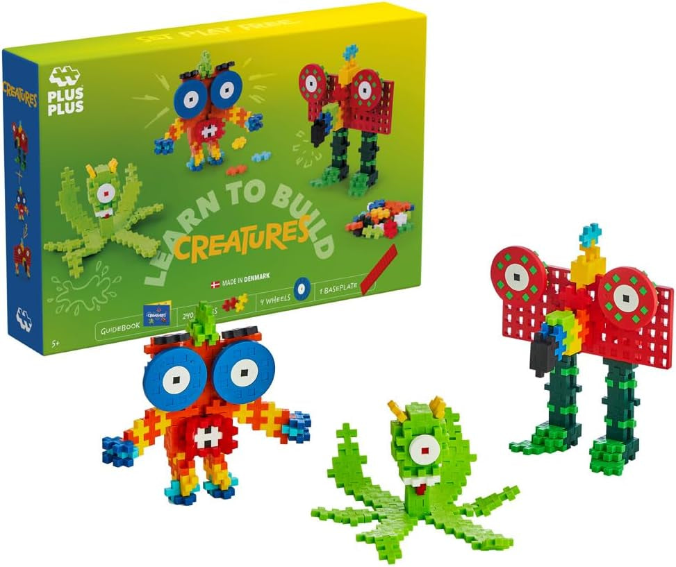 Plus-Plus 3908 Geniales Konstruktionsspielzeug, Learn to Build, Einhörner, Kreativ-Bausteine, 275 Teile