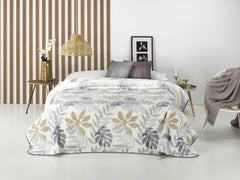 Coperta Stampata, Grande Volume, 100% Poliestere, 450 G/M², Morbida, Per Autunno/Inverno, Design Harmony N10, 170 X 240 Cm, Per Letti 90/105 Cm, Grigio Naty Shop Piumini e Trapunte Grigio 170X240 Cm - Letto 90/105 Cm