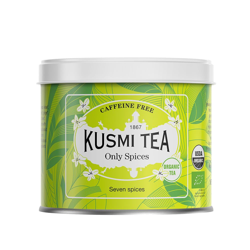 Kusmi Tea - Sweet Break - Ceai vrac organic cu hibiscus, plante și fructe - Aromă de fructe roșii și biscuiți - Ceai de fructe fără cofeină - Ceai vrac - Cutie metalică de 100 g pentru aproximativ 50 de cești