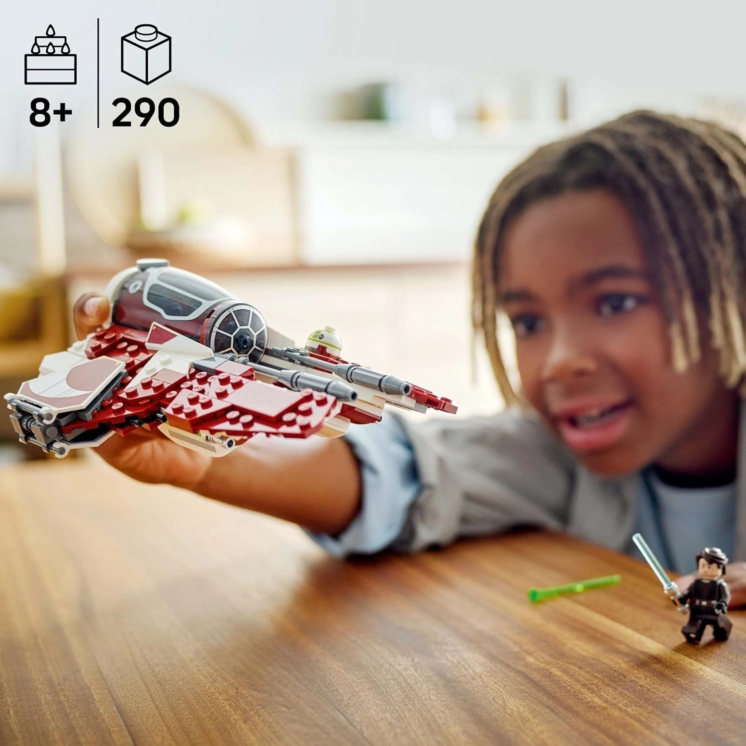 LEGO Star Wars 75401 Jedi Interceptor di Ahsoka, Starfighter per i fan di Clone Wars, minifigure di Ahsoka Tano e Anakin Skywalker con spade laser e R7-A7, per ragazzi e ragazze dagli 8 anni in su Set di costruzione Beuche den LEGO-Store