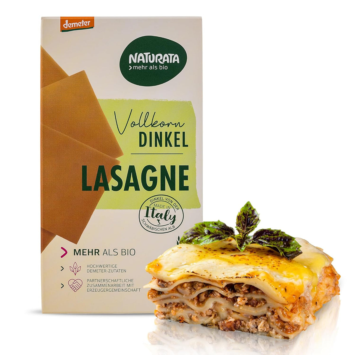 Lasagne Di Farro Integrale Biologiche, 250g | Incantesimo di Demetra dalle Alpi Sveve | Delicato sapore di nocciola per lasagne e sformati