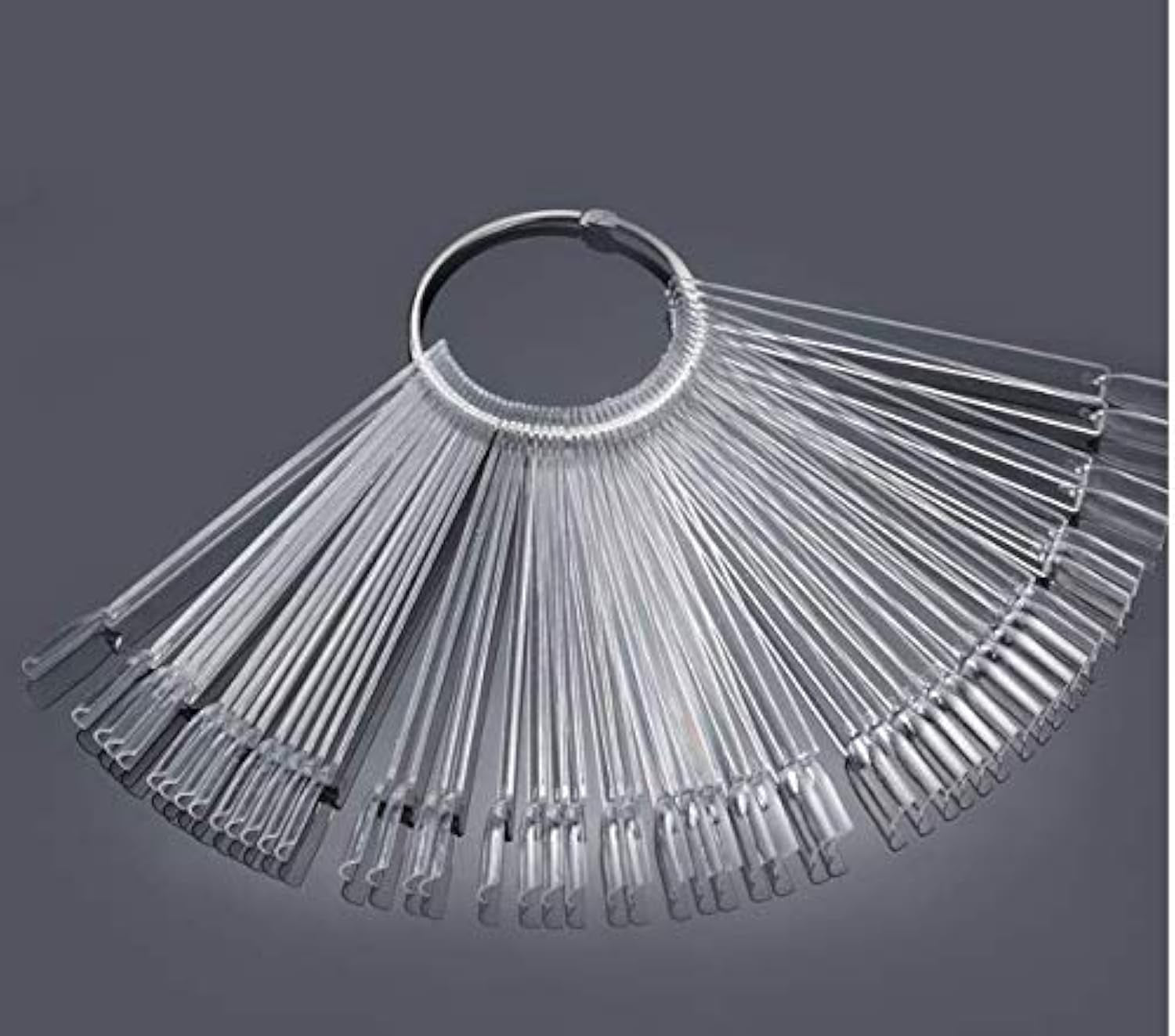 50 de bucăți de inele pentru sfaturi de artă pentru unghii, plăci transparente de culoare, bețișoare inelare pentru afișare a ojei, exerciții de salon de unghii, afișare a vârfurilor de unghii pentru afișare și exersare DIY Nail Art