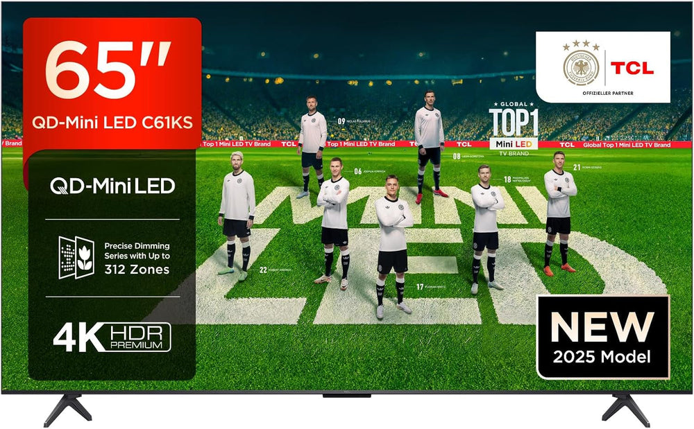 Televizor LED mini TCL 50C61KS QLED, 50 de inci, rezoluție 4K HDR Premium, Dolby Vision și Atmos, sunet Onkyo 2.0, Smart TV cu Google TV, Game Master, HDMI 2.1, AirPlay 2, Google Assistant și Alexa