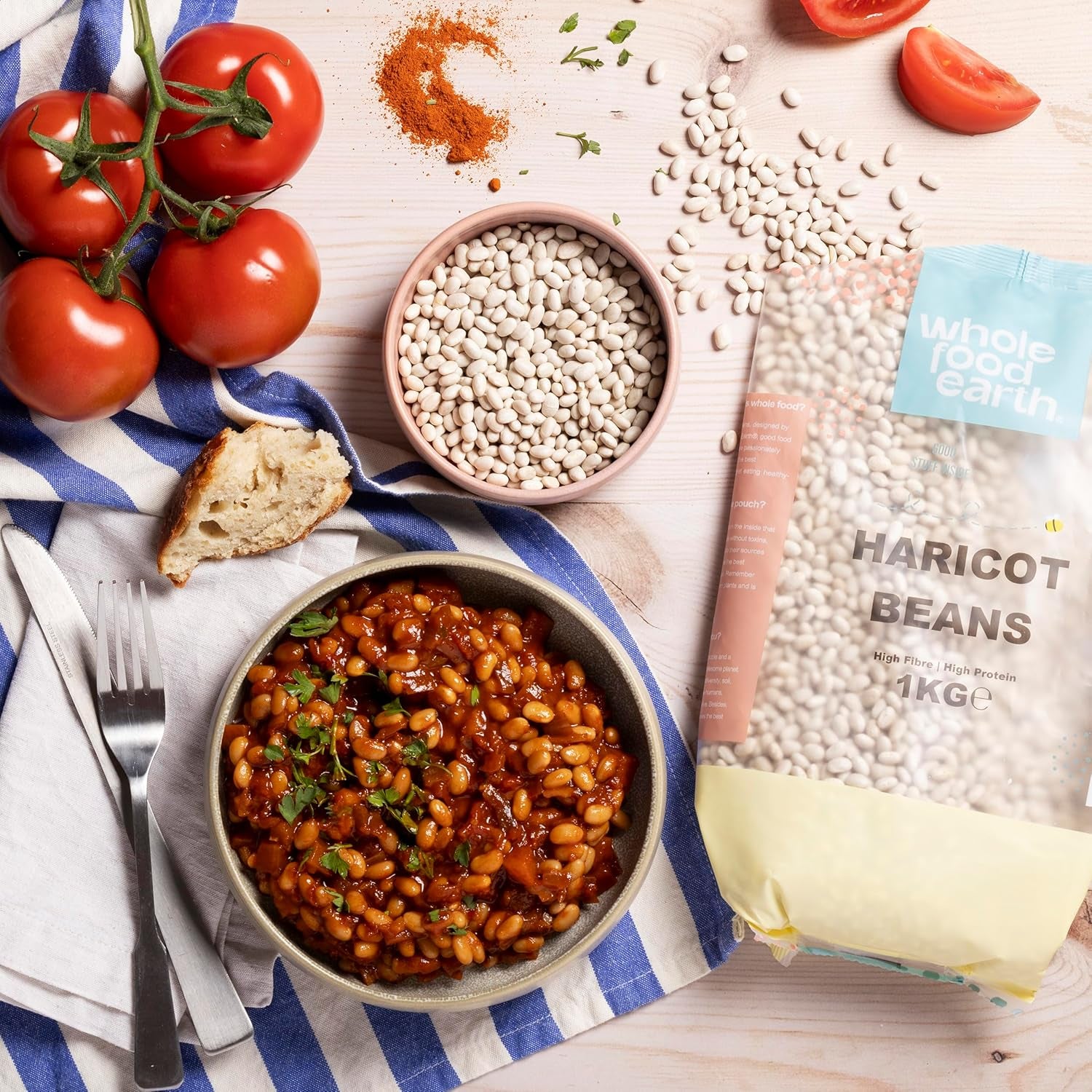 Fagiolini Integrali Terra 1kg | Non OGM | Naturale | Ricco di fibre | Ricco di proteine