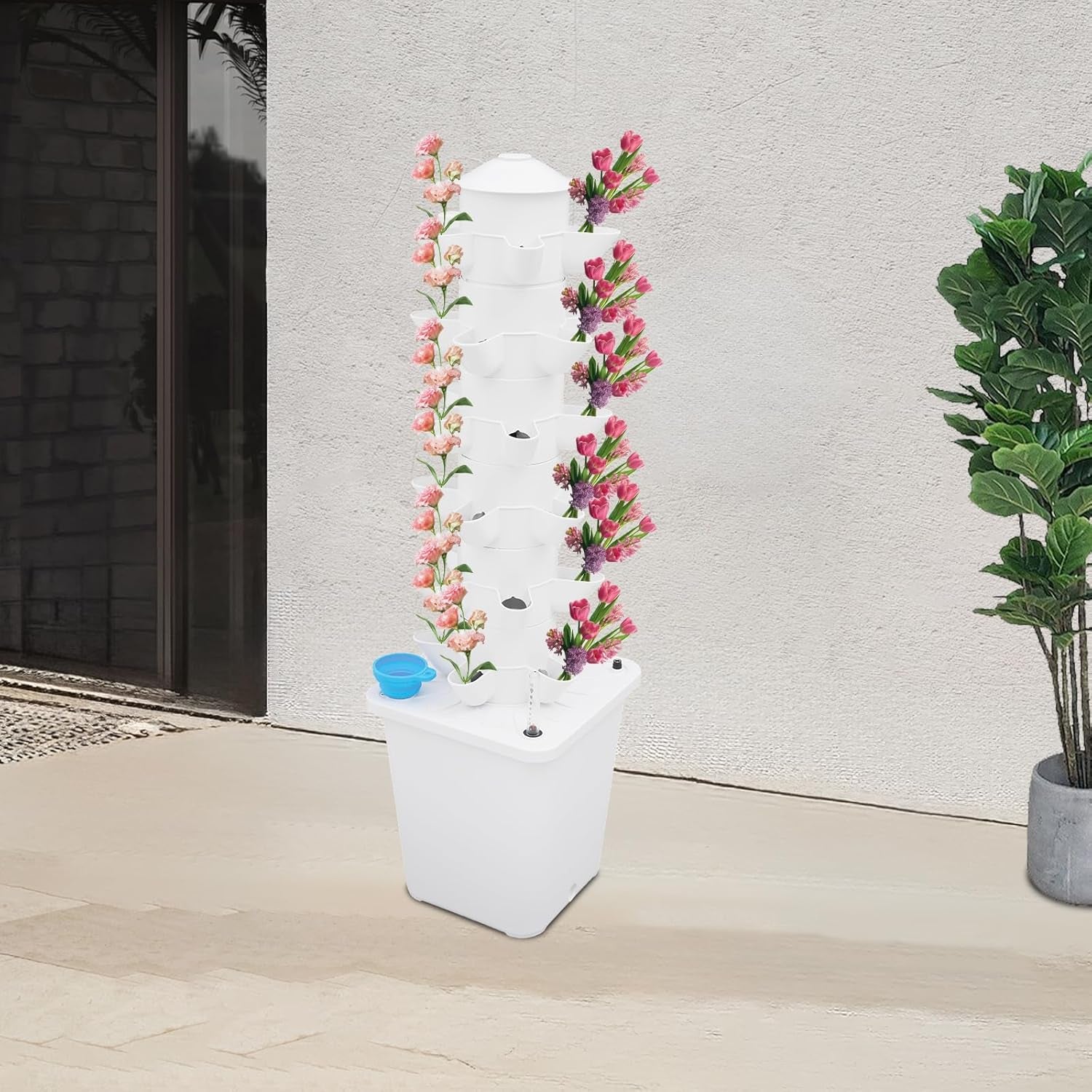 Torre idroponica da 30 capsule, sistema di coltivazione idroponica per giardino, kit di coltivazione aeroponica con serbatoio acqua da 10 litri e pompa di idratazione, kit di coltivazione aeroponica verticale per erbe, frutta, verdura