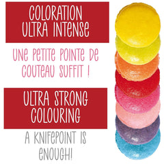 Scrapcooking - Set 9 coloranți alimentari pudră - Albastru, Galben, Roz, Violet, Portocaliu, Verde lămâie, Roșu, Roz pudră, Negru - Pudră colorantă comestibilă pentru prăjituri, brioșe, macarons - 4270