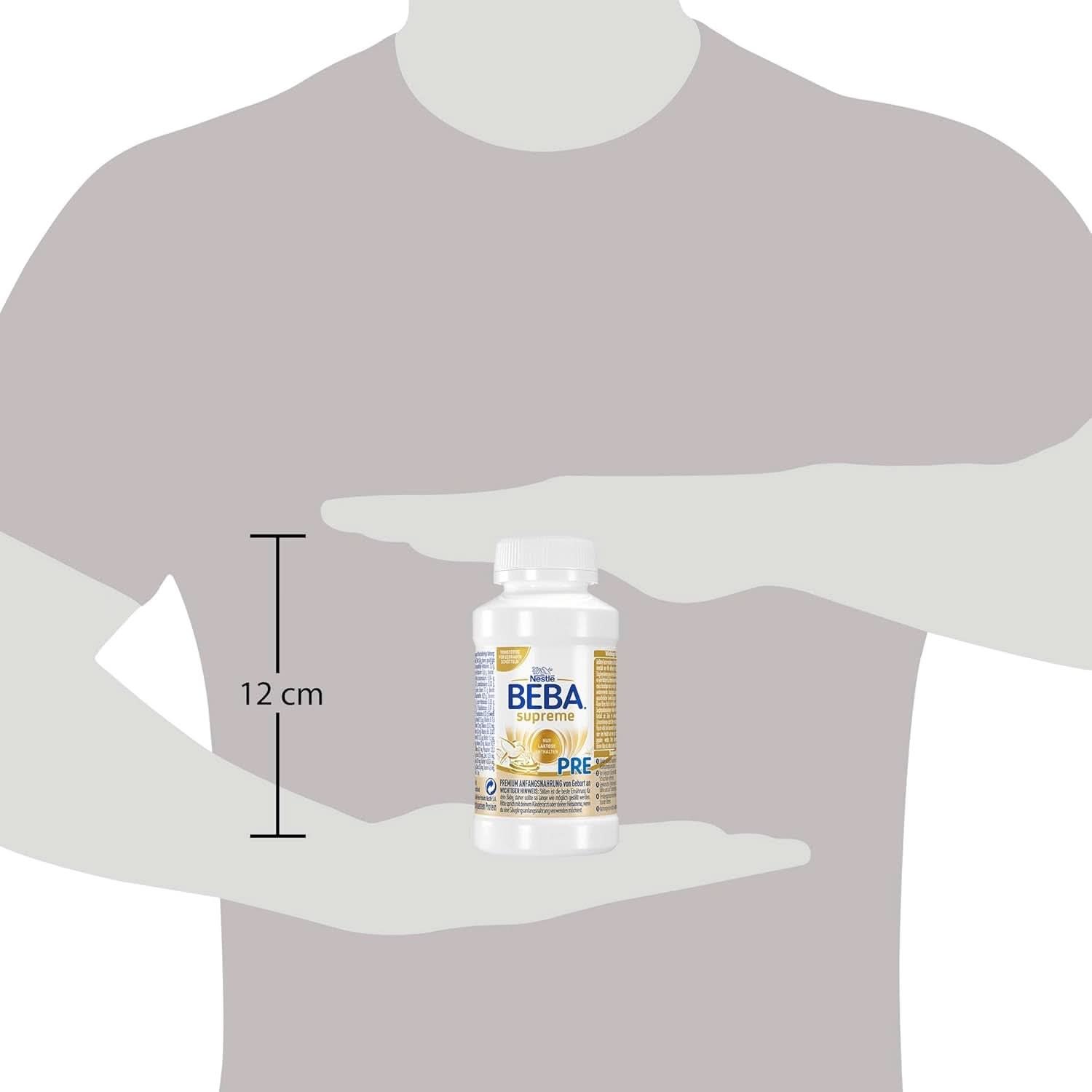 BEBA SUPREME PRE Latte iniziale pronto da bere dalla nascita, omogeneizzato con DHA, solo lattosio, senza olio di palma, confezione da 8 (8 x 200 ml) Mamma e Bambino Naty Shop