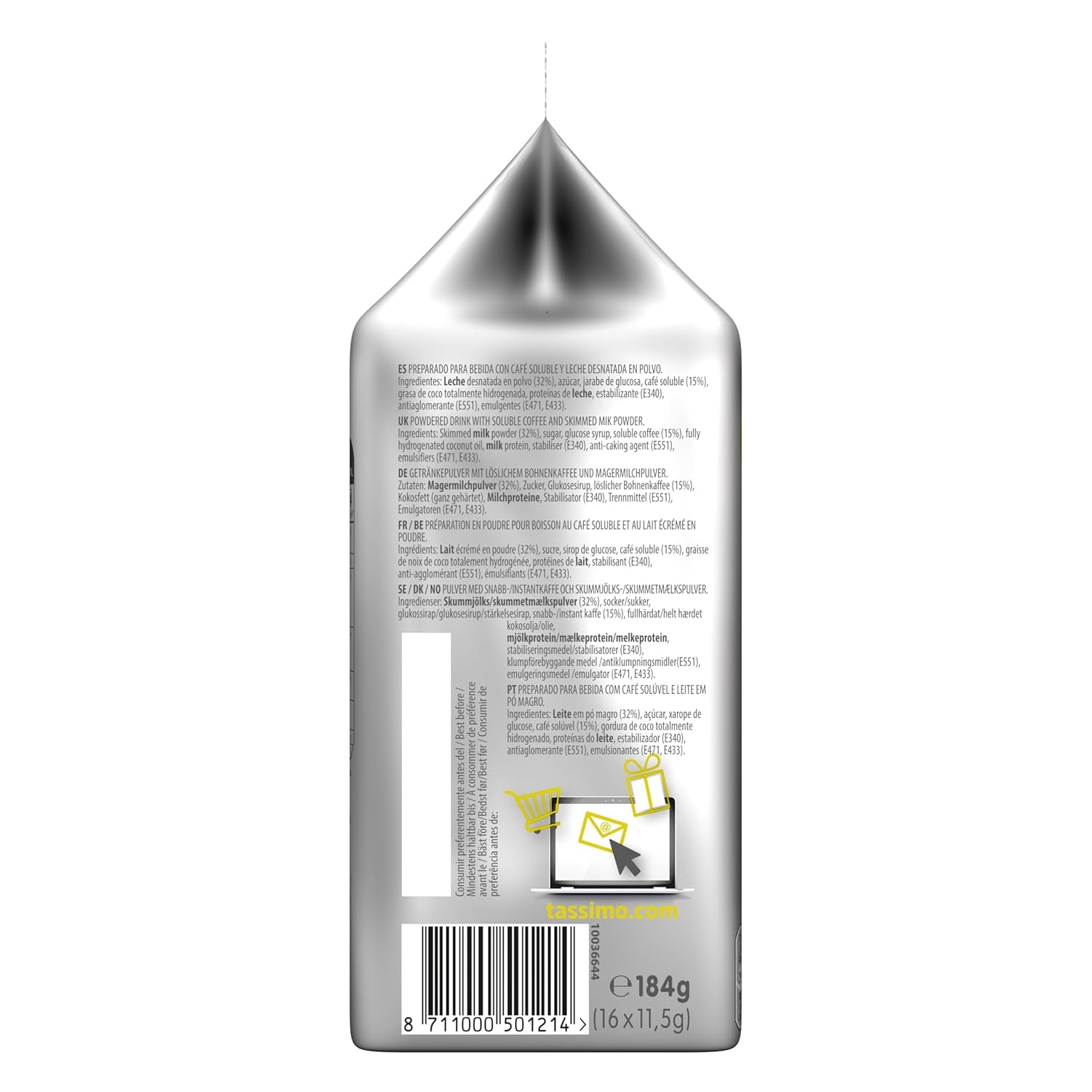 Tassimo Kapseln Marcilla Cortado, 5 x 16 Pads, 80 Kaffeekapseln