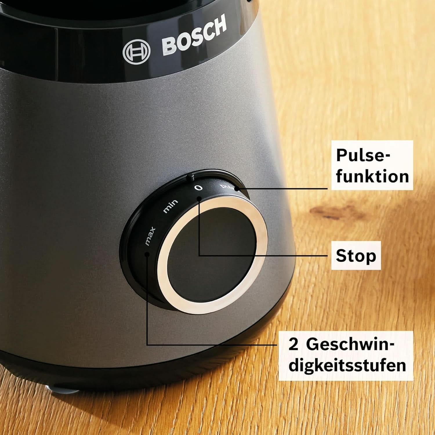 Robot da cucina Bosch Vitapower Serie 4 MMB6172SN, Verbesserte Version, 10 Jahre Motorgarantie, Edelstahl-Klingen, 1.5L Glasbehälter, Spülmaschinenfeste Teile, 30.000 U/Min, 1200 W, Argento Kitchen Naty Shop