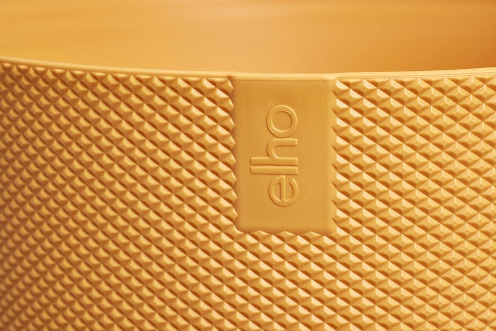 elho Jazz Round Mini 7cm - Ghiveci de flori de interior - Plastic 100% reciclat - Ø 7 x H 6,5 cm - Galben/Chihlimbar