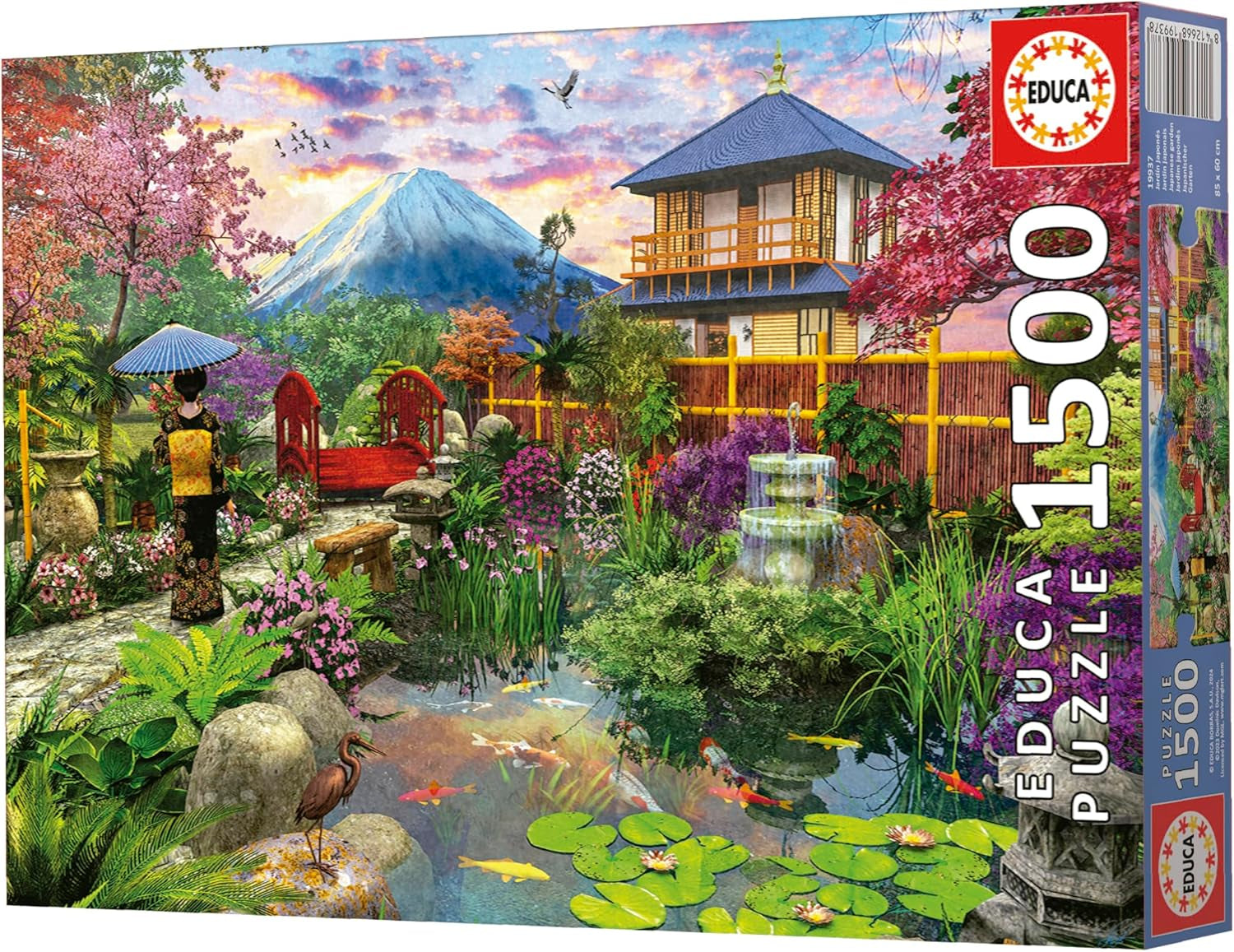 Educa - Puzzle da 1500 pezzi per adulti | Il giardino giapponese. Dimensioni: 85X60 cm. Include la colla per puzzle Fixpuzzle. Per 14 anni (19937) Puzzle Naty Shop