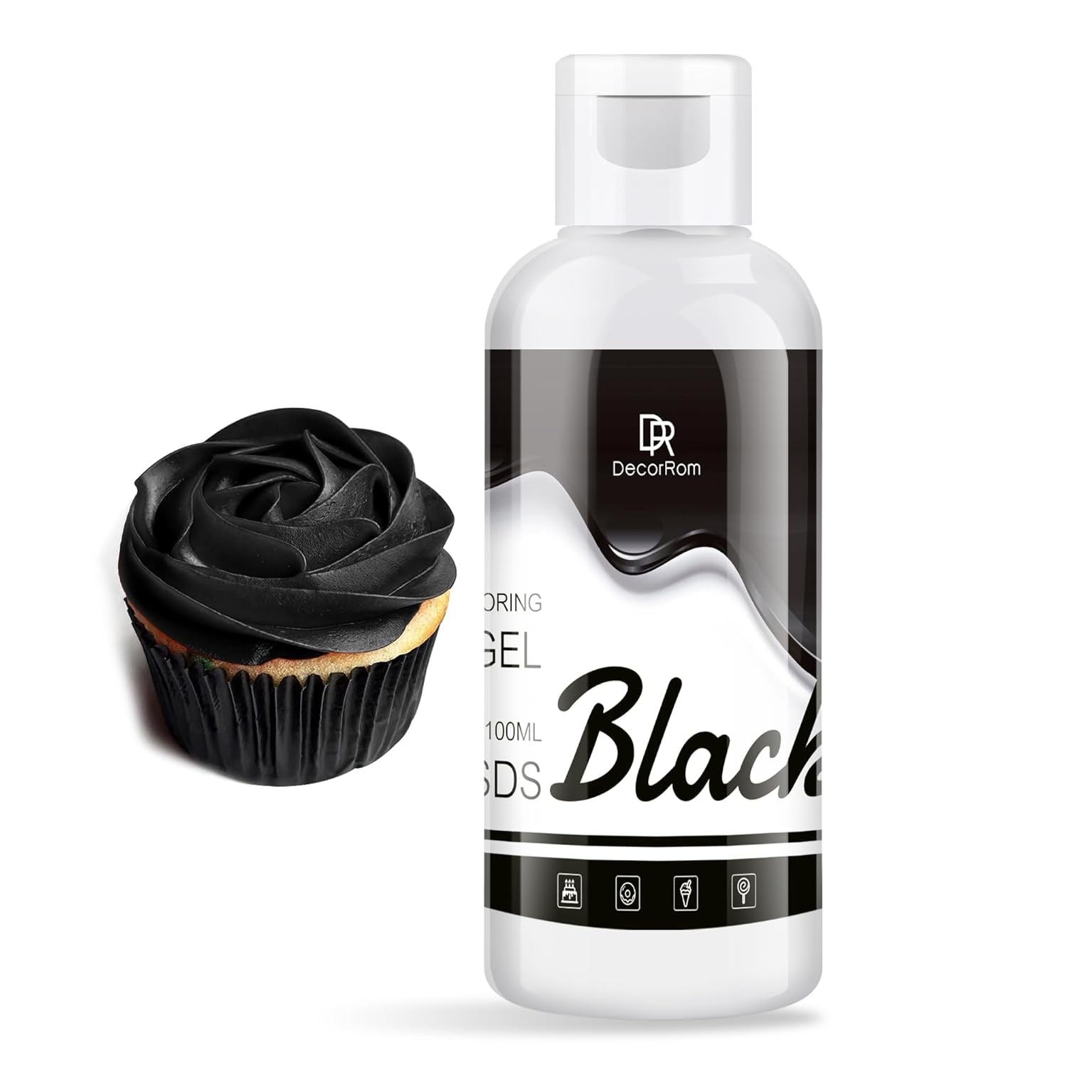 Colorant alimentar gel - 120 g coloranți alimentari concentrați pentru decorarea torturilor, copt, fursecuri, macaroane - Colorant alimentar fără zahăr pentru băuturi, decorarea torturilor, slime DIY, ou de Paște (alb)