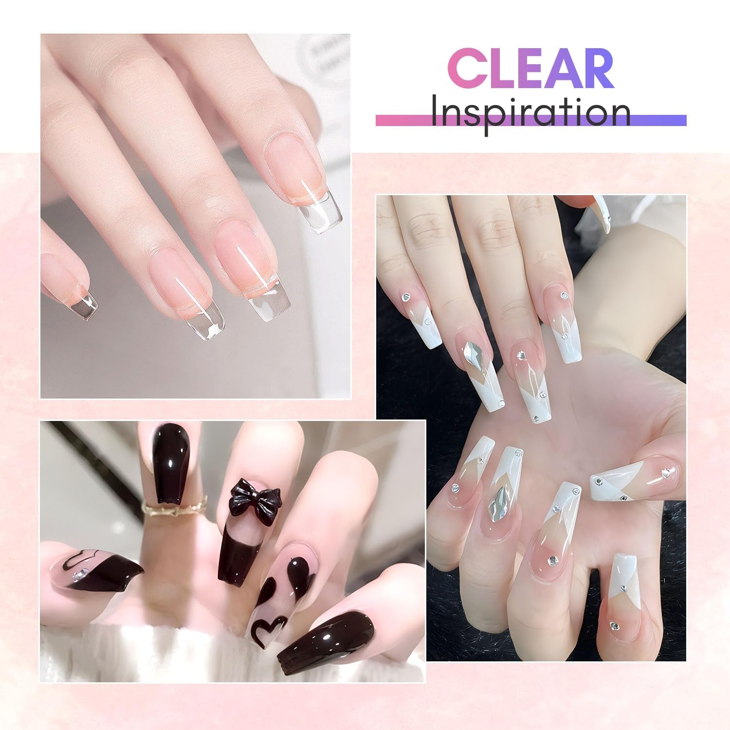 Makartt Poly Nail Extension Gel - 50 ML Extension Builder Acrylic Poly Nägel Aufbaugel Extender Gel Für Gelnägel Für Nagelverlängerung, Nagelstärkung, Nail Art Dekoration(Transparent)