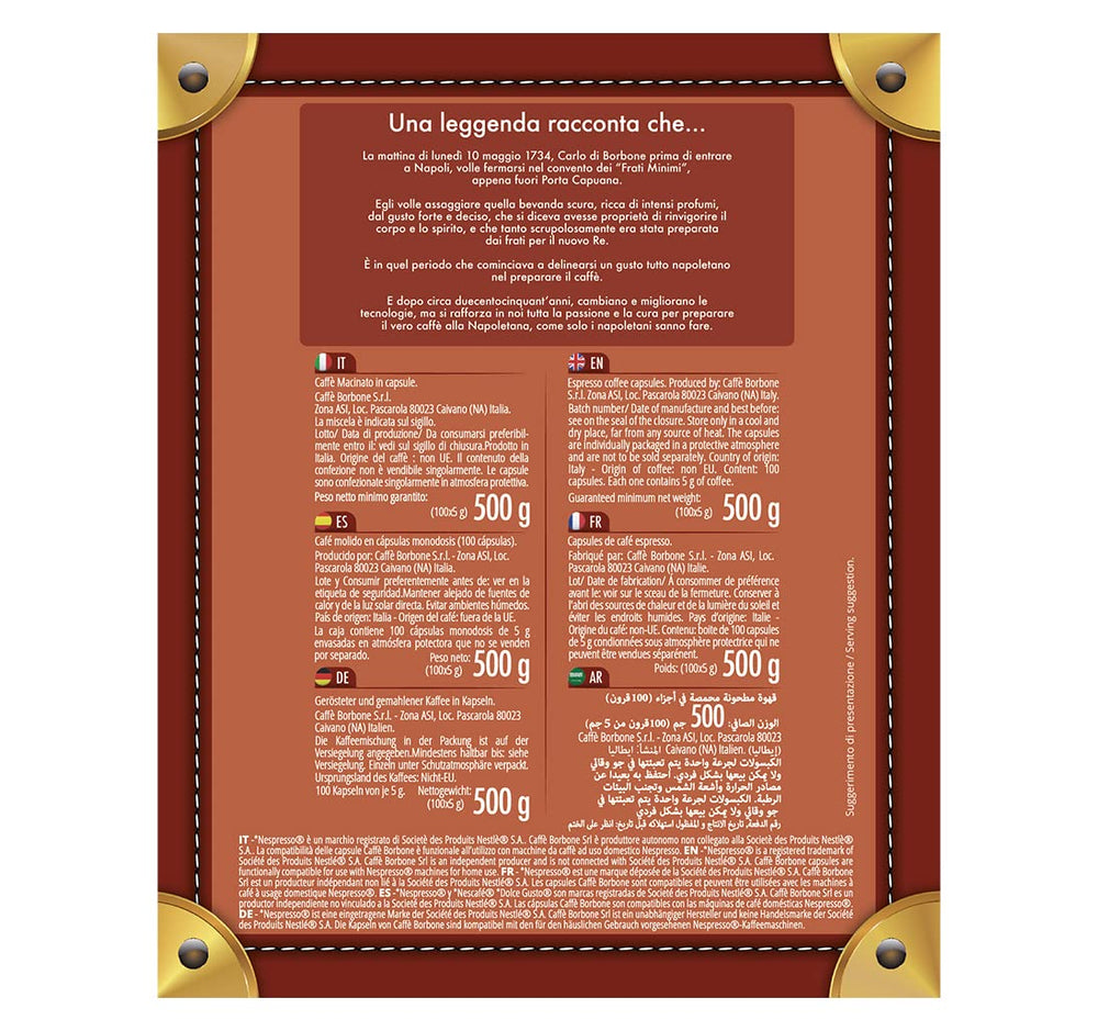 Caffè Borbone Respresso, Blaue Kaffeemischung - 100 Kapseln - Kompatibel mit Nespresso®* Haushalts-Espressomaschinen