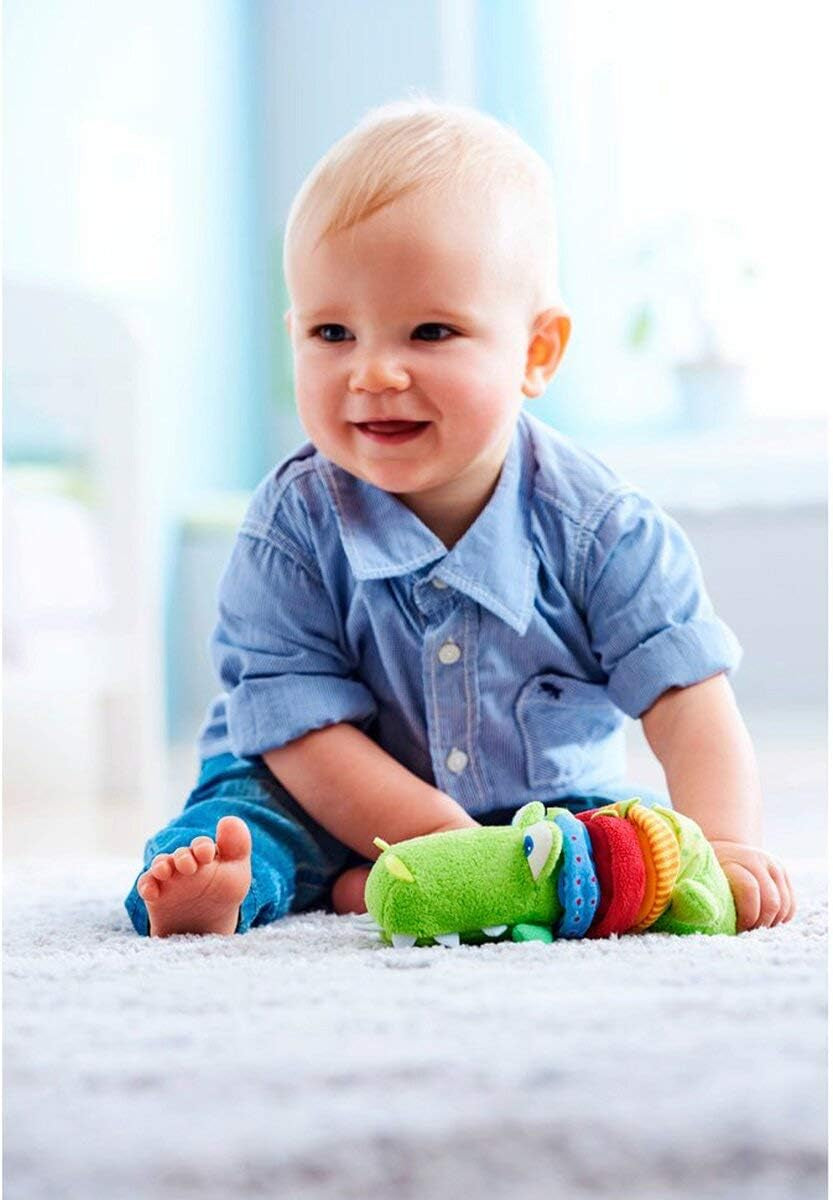 HABA 304759 - Zornăitor crocodil, jucărie pentru copii din țesătură cu motor cu zornăitor, jucărie de la 6 luni Jucarii Bebe Naty Shop