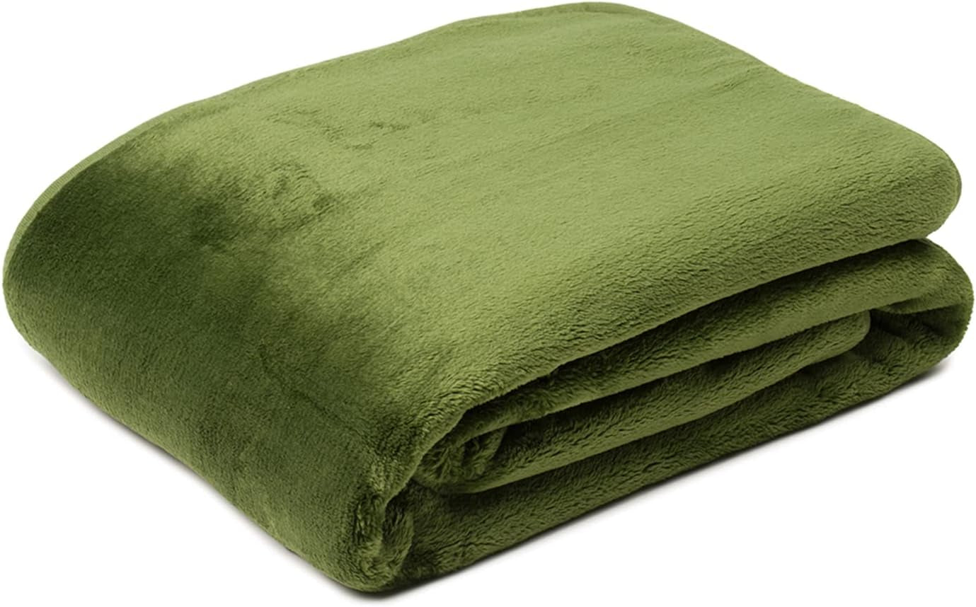 Gözze - Comoda coperta Premium Cashmere-Feeling, 500 G/M², 180 X 220 cm - senape Letti e coperte Besuche den Gözze-Store Verde scuro 220 X 240 cm