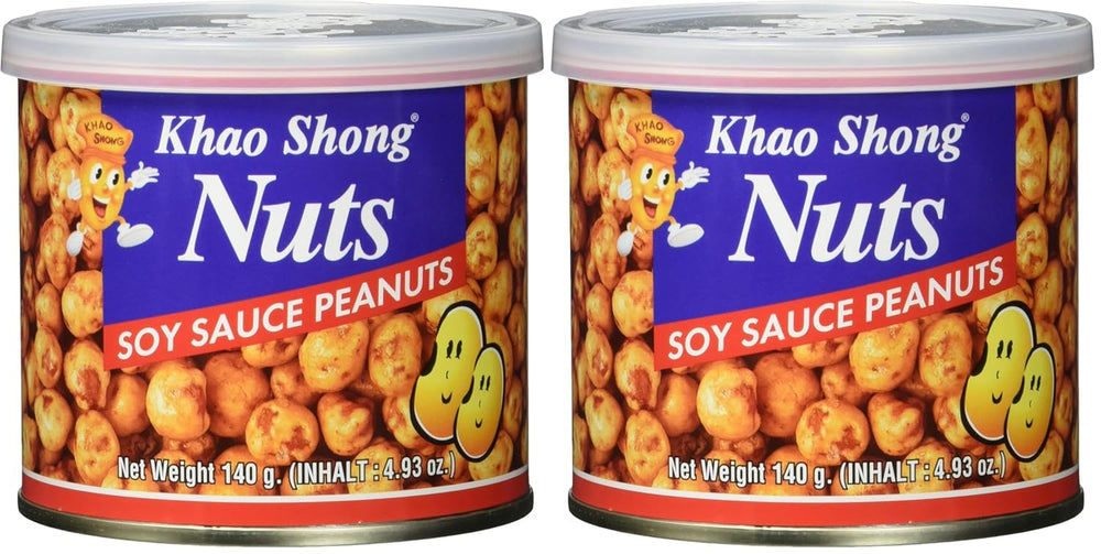 Piselli verdi fritti Khao Shong con wasabi, piselli croccanti in pastella piccante, un'alternativa a basso contenuto di grassi alla frutta secca, mediamente piccante, 1 lattina da 140 g | 140 g (1 confezione)