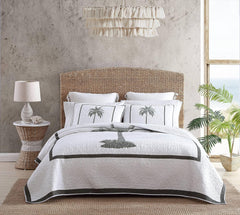 Collezione Tommy Bahama Palm Island | Piumino - 100% cotone, reversibile, morbido e traspirante, prelavato per una morbidezza extra, letto king size, grigio Naty Shop Trapunte e piumini Grey King