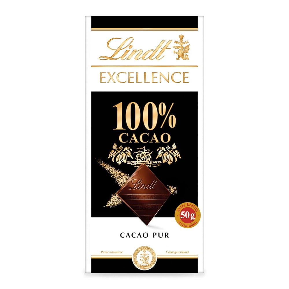 Lindt EXCELLENCE 100% cacao - cioccolato fondente, 50 grammi Cioccolatini Naty Shop Default Title