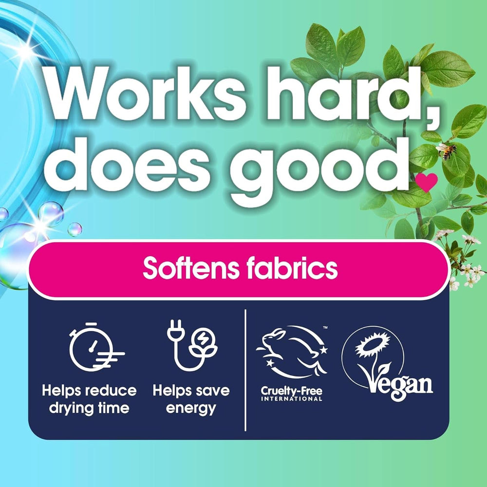 Sfere per asciugatrice realizzate in un nuovo materiale più morbido con design variabile. Contiene 2 detersivi per bucato Naty Shop