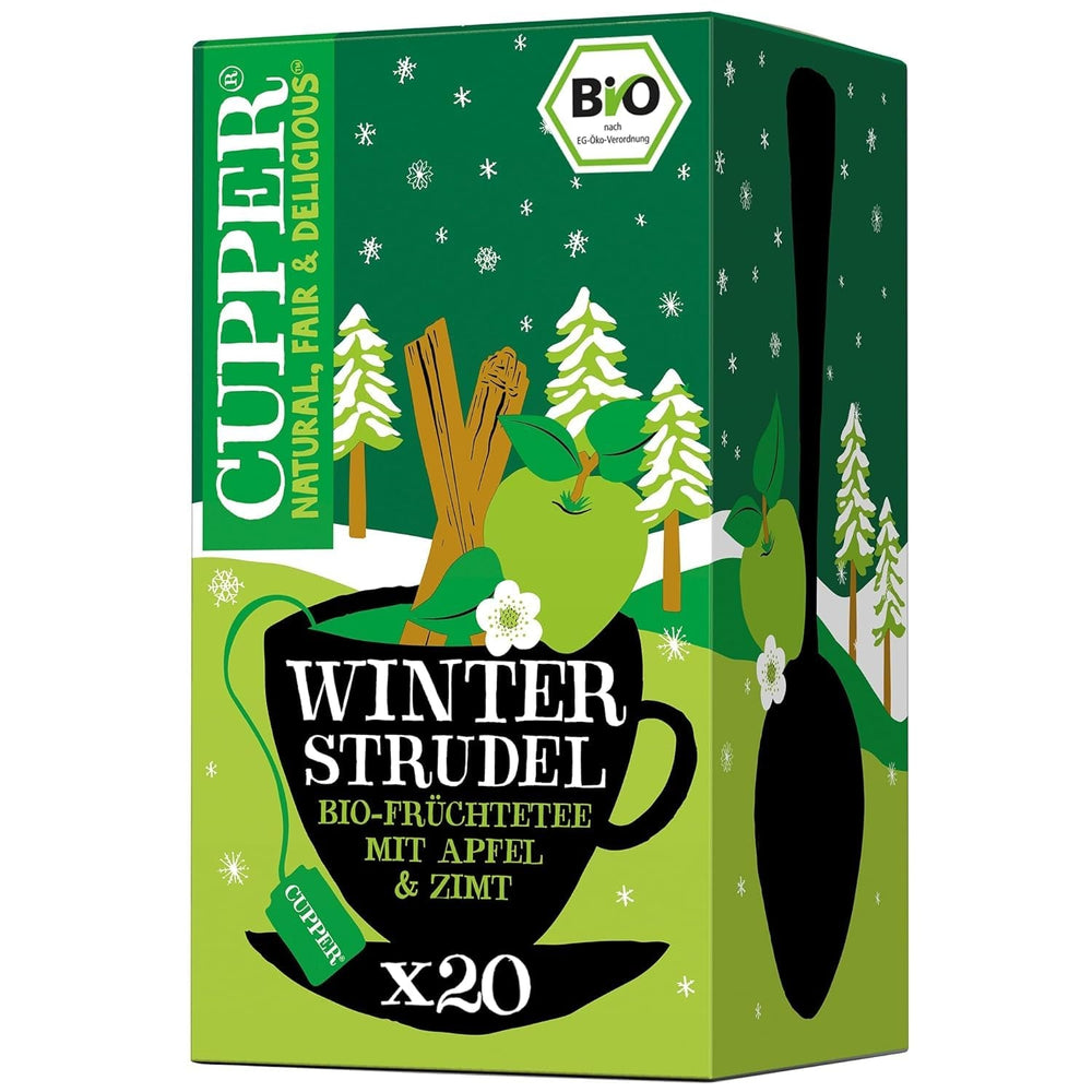 Cupper Ceai de fructe organic „Winter Strudel”, 20 pliculețe de ceai nealbite, ecologic, comerț echitabil