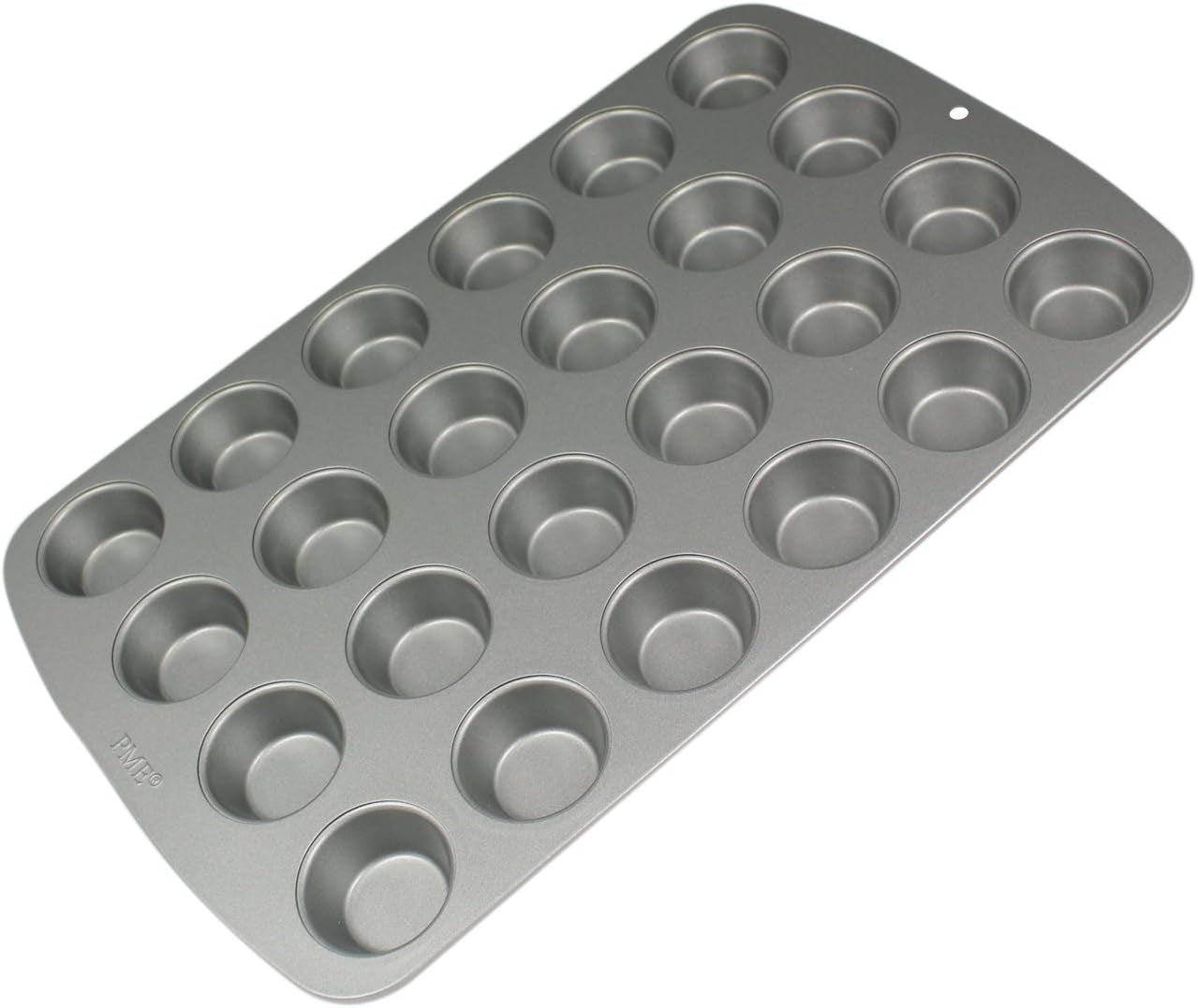 CSB111 Antihaftbeschichtete Mini-Muffinform Mit 24 Löchern Aus Karbonstahl, Edelstahl, Argento, 39.4 X 24.6 X 2.1 Cm Stampi e vassoi per cuocere Naty Shop