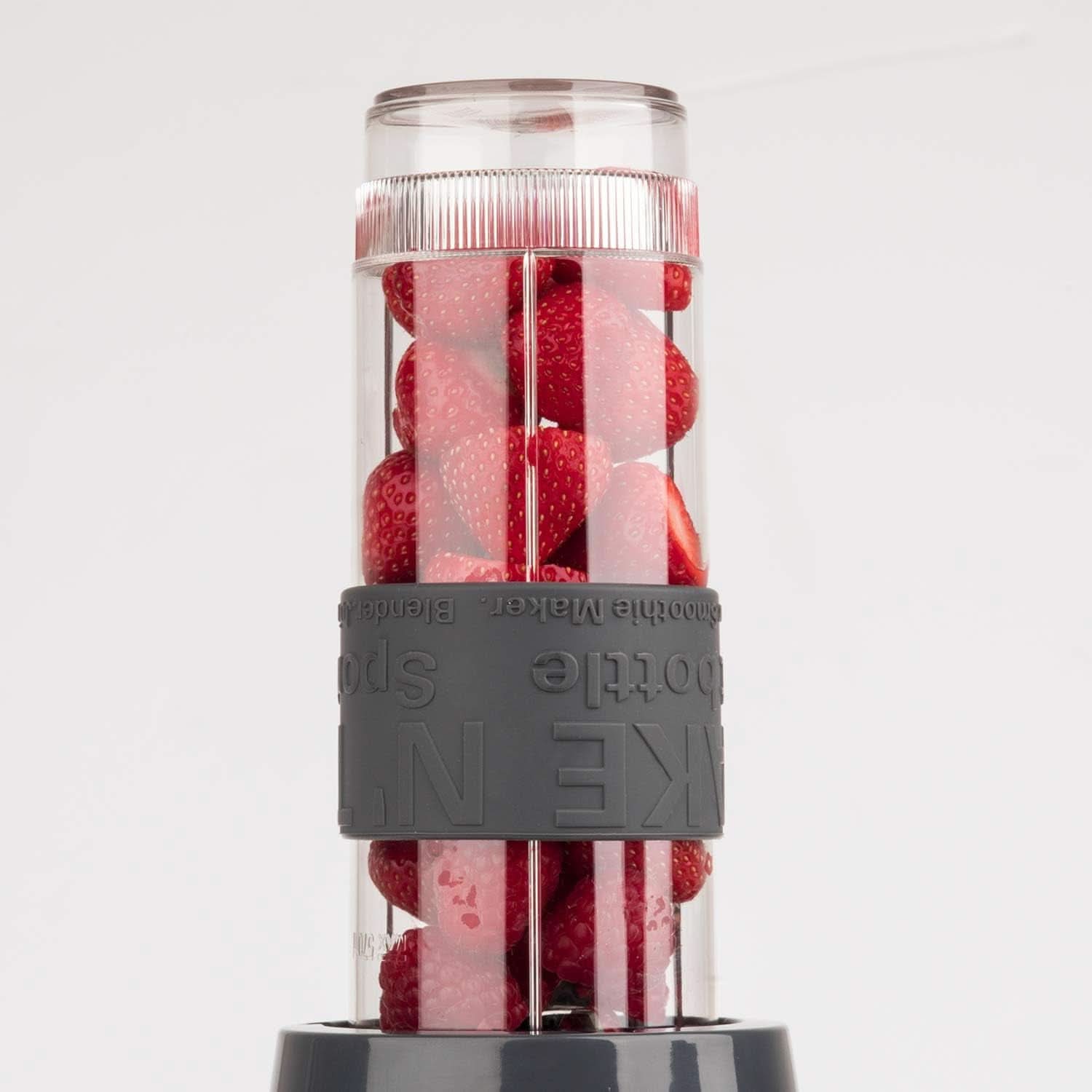 H.Koenig Smoothie Maker SMOO9 - Mini Robot da cucina - Mini Frullatore - 300 Watt - 570 Ml - Edelstahl - 2 Kunststoffflaschen - Bpa-Frei, Grau Kitchen Naty Shop