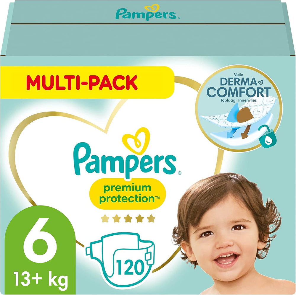Protezione Premium Pampers taglia 6, 144 pannolini, 13 kg-18 kg, la nostra protezione n. 1 per la pelle e le perdite