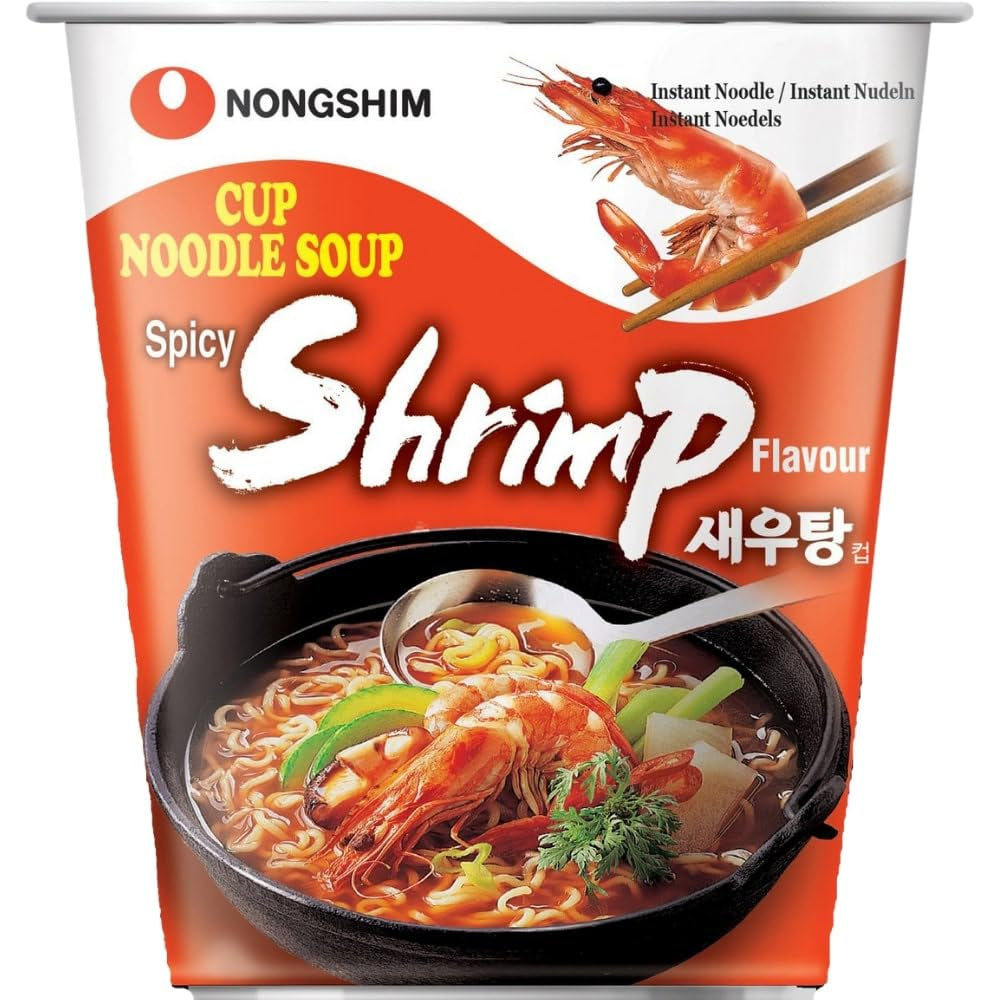 Noodles istantanei Nong Shim Kimchi Ramyun Ciotola grande - Zuppa di ramen coreana - Preparazione rapida - 1 confezione da 112 g