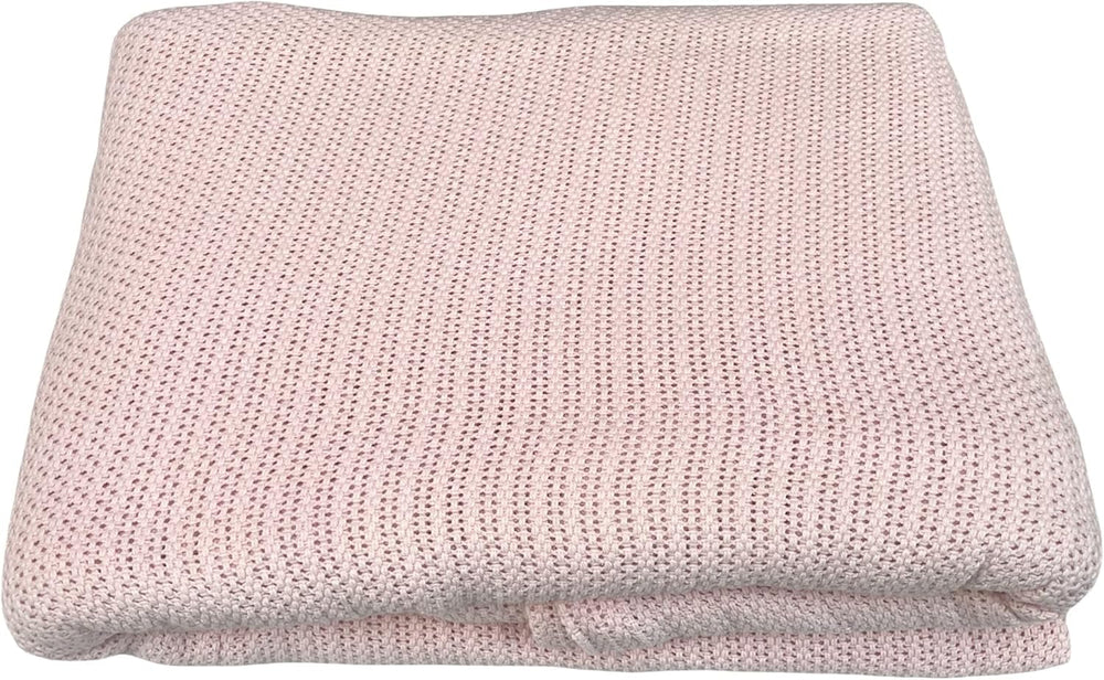 Family Bedding Coperta Cellulare Rosa per Letto Matrimoniale, Cotone, Copriletto Ampio, Reversibile, Leggera, Termica, Morbida, Coperta Cellulare Tradizionale, 230 X 230 cm Trapunte e Trapunte Naty Shop