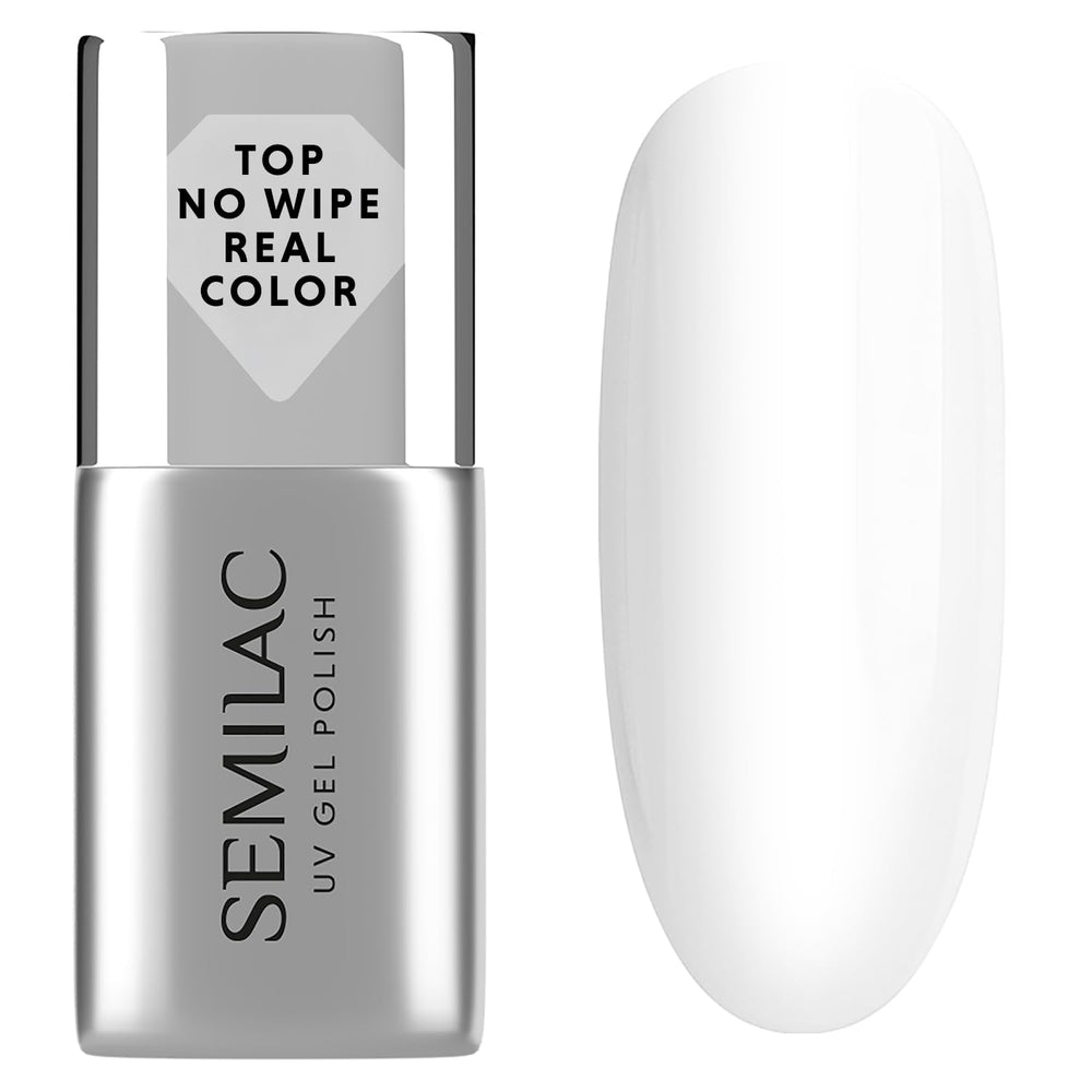 Semilac Top Coat Smalto per Unghie 7ml, Innovativo, UV/LED, Smalto Ibrido, Finitura Lucida, Protegge, Trasparente