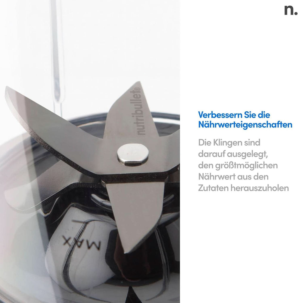 Nutribullet Personal Blender, Der Leistungsstärkste Mixer Für Eine Portion, 1000 Watt und Leiser Motor, 900 Ml Becher Aus Tritan Renew, Leuchtende Touch Bedienknöpfe, Dunkel Grau Bucatarie Naty Shop