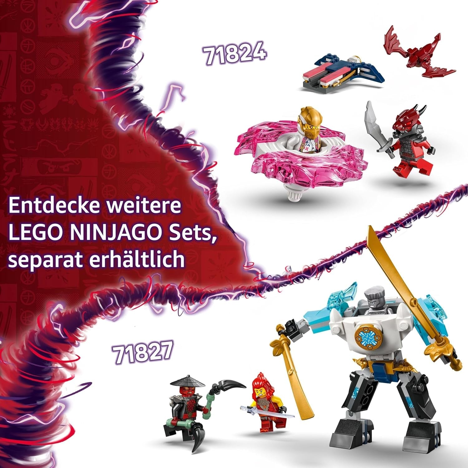LEGO NINJAGO Spinner Spinjitzu del drago di Sora - Giocattolo ninja d'azione con 2 minifigure - Piccolo set da gioco per bambini - Idea regalo per ragazzi e ragazze di 6 anni 71824 Set da costruzione Besuche den LEGO-Store