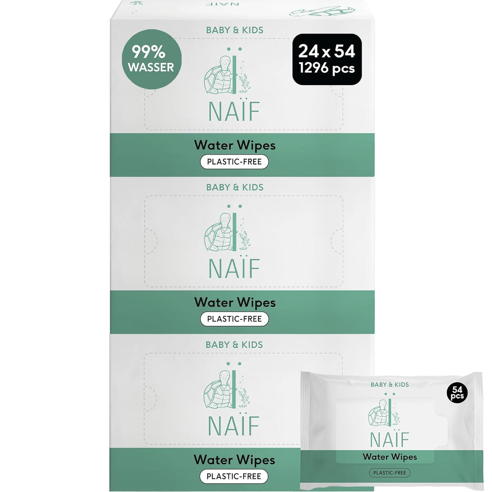 Salviette Naïf Plastic Free Baby 54 Pezzi (1 Confezione x 54 Pezzi) - Per sederino, corpo e viso del bambino - Ingredienti naturali