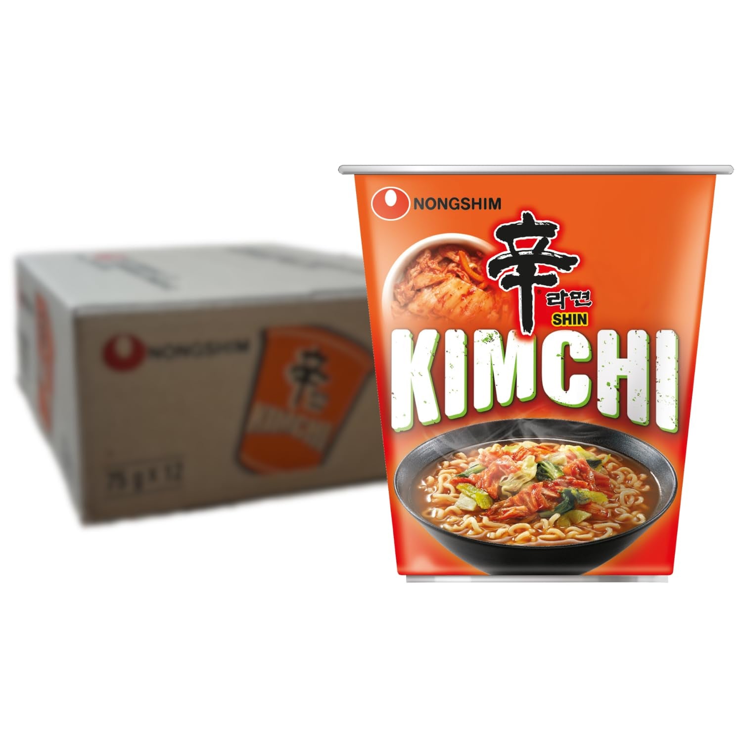 Noodles istantanei Nong Shim Kimchi Ramyun Ciotola grande - Zuppa di ramen coreana - Preparazione rapida - 1 confezione da 112 g