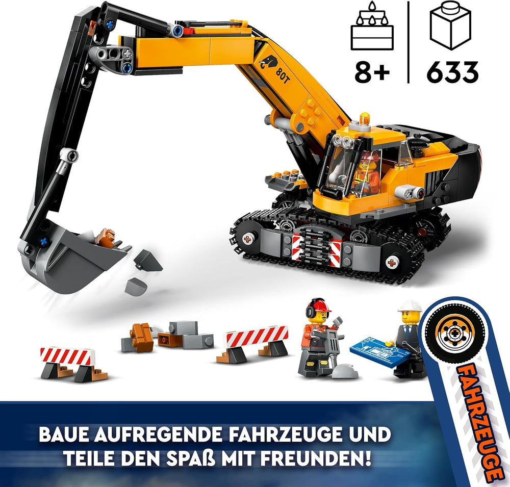 Escavatore cingolato LEGO City, escavatore giocattolo per bambini a partire da 8 anni, giocattolo costruibile con modello di escavatore, camion costruibile con accessori e 3 minifigure 60420 Set di costruzione Besuche den LEGO-Store