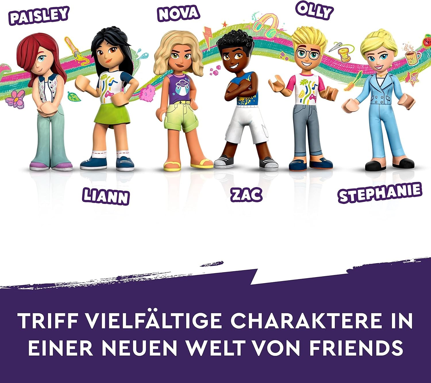 LEGO 41748 Friends Heartlake City Community Centre, clădire modulară cu studiouri de artă și de înregistrare, cameră de joacă cu 6 mini păpuși, inclusiv Pickle The Dog, jucărie pentru copii Seturi de constructie Besuche den LEGO-Store