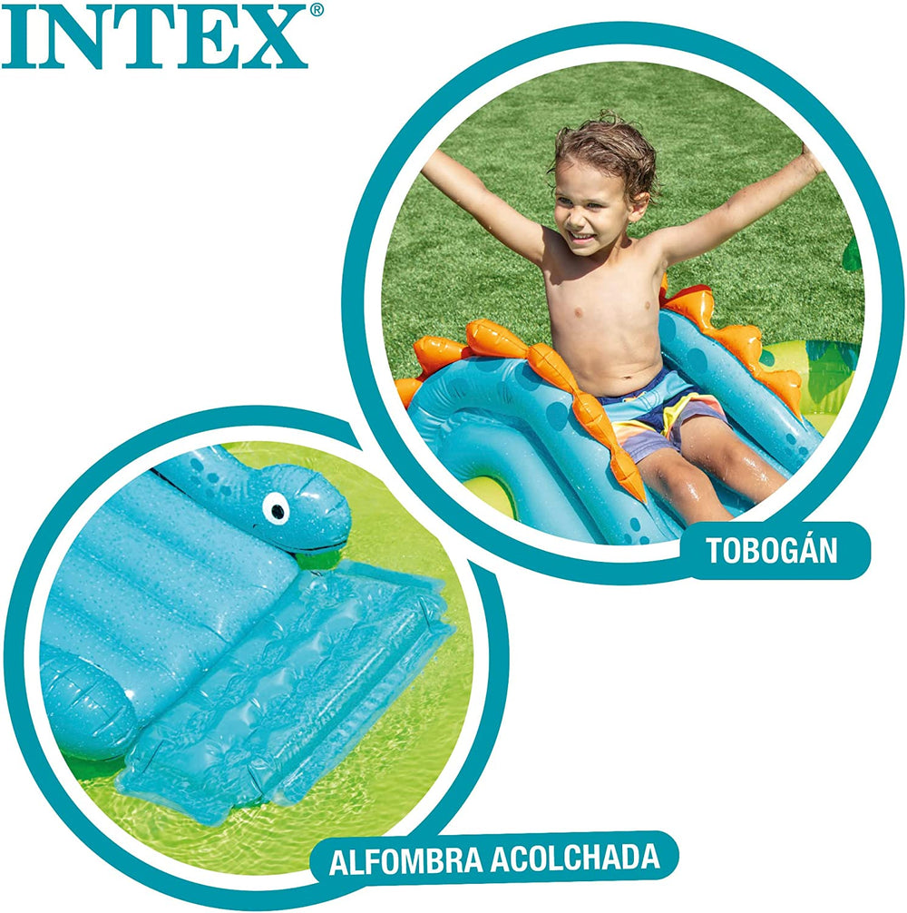 Parco giochi gonfiabile Intex 57166NP con piccoli dinosauri, multicolore