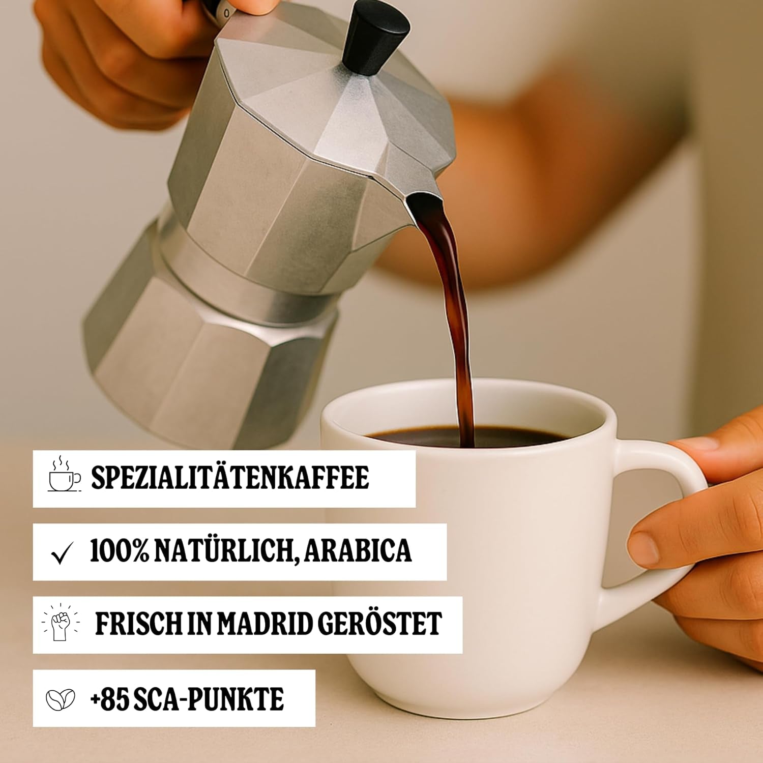. Colombia Espresso 250 g – Spezialitätenkaffee in Bohnenform (88 SCA-Punkte) – 100 % Arabica – Aromen von Schokolade und Karamell – Perfekt für Espresso – Frisch in Spanien geröstet