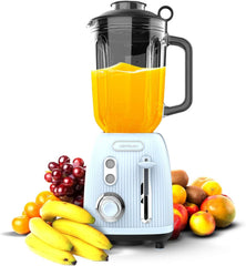 Cecotec Robot da cucina Retro Power Black Titanium Retroblue, 1200 W Maximale Leistung, 1.5 L Glasbehälter, Einstellbare Geschwindigkeit, 4 Klingen Mit Schwarzem Titanbeschichtung, 100% Kupfermotor. Negozio di cucina Naty