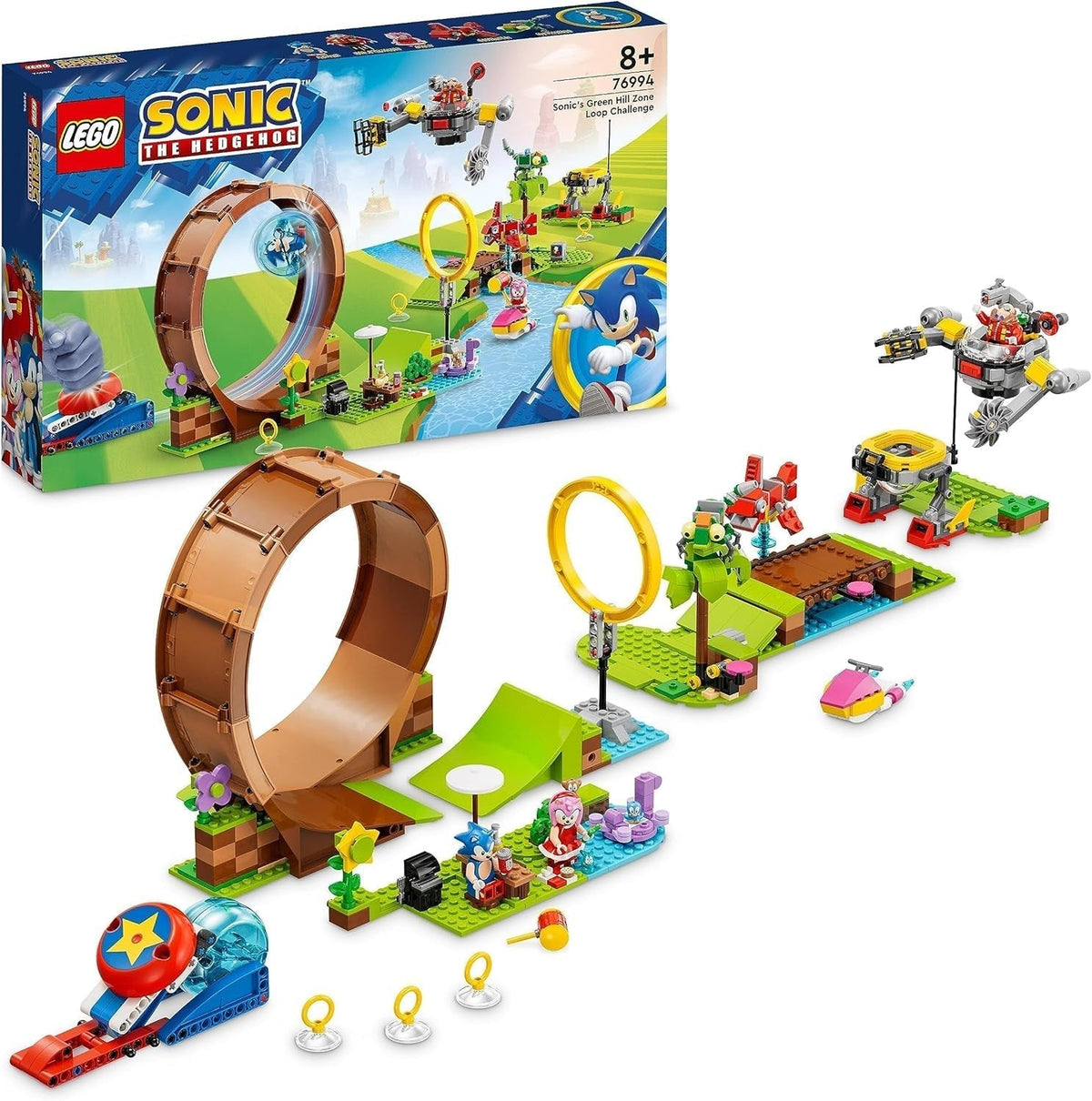 LEGO 76994 Sonic the Hedgehog La sfida del loop di Sonic nell'area di Green Hill, giocattolo costruibile per bambini, ragazzi e ragazze con 9 personaggi tra cui Dr Eggman e Amy Set da costruzione Besuche den LEGO-Store Singur