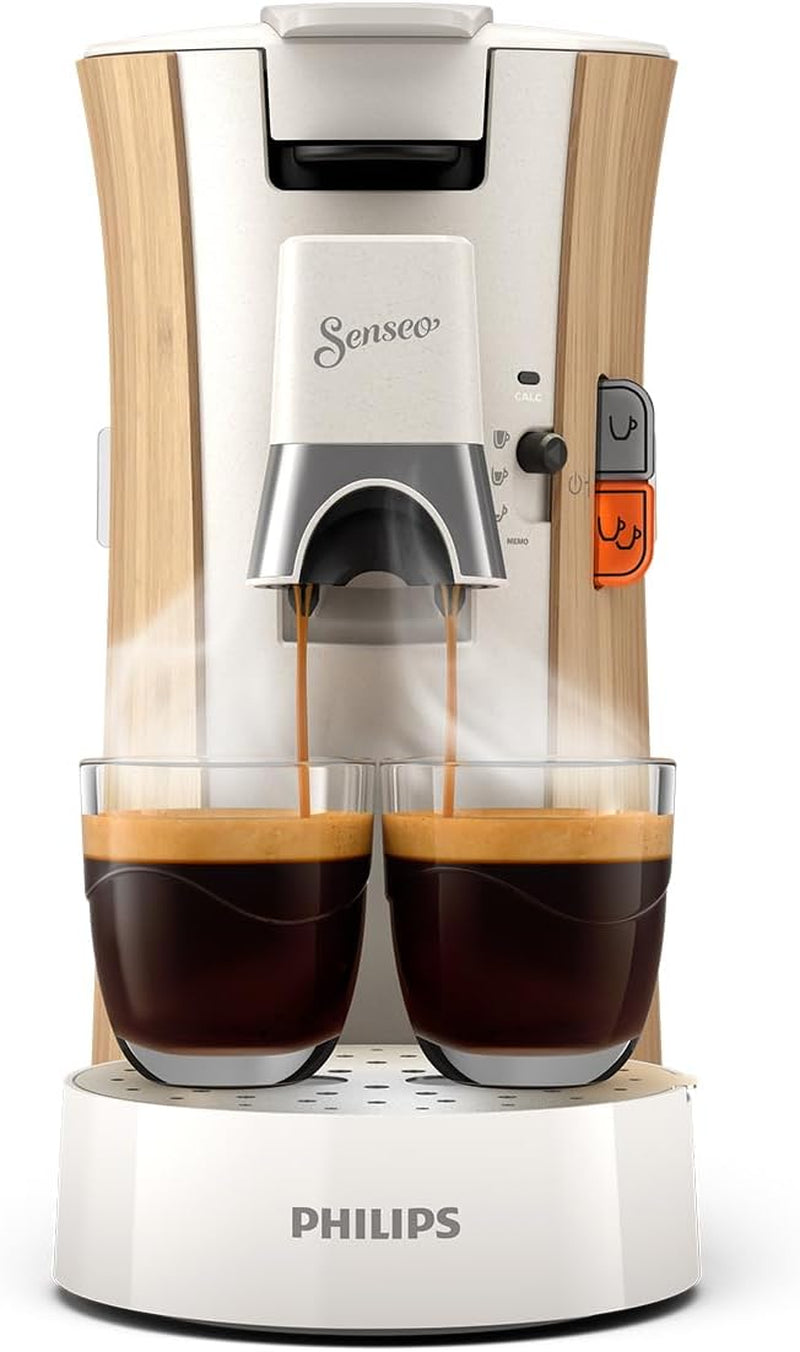 Espressor cu capsule PHILIPS Senseo Select - Intensity Plus, cu funcție Memo pentru 3 specialități de cafea, Crema Plus, produs ecologic, de înaltă calitate, alb mătăsos (CSA240/05)