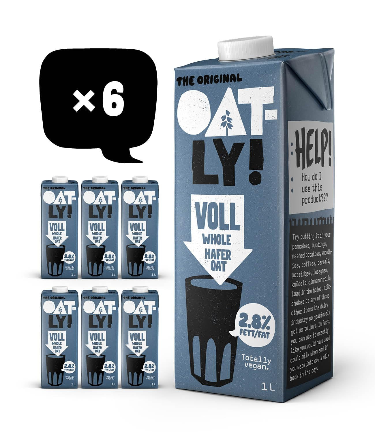 Oatly Haferdrink 2,8% Fett - Confezione da 6 (6 x 1 litro)